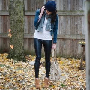 NWT Gianni Bini Faux Leather Leggings In Black Size M